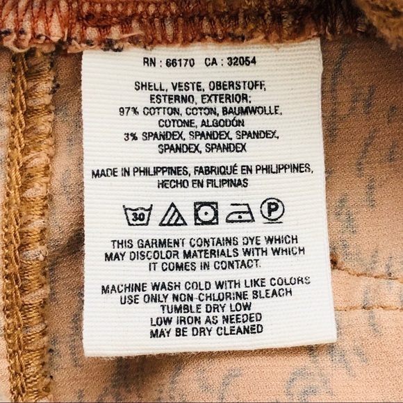 Anthropologie Pilcro & Letterpress Foliage Corduroy High Rise Serif Pants sz 30 - Picture 6 of 9